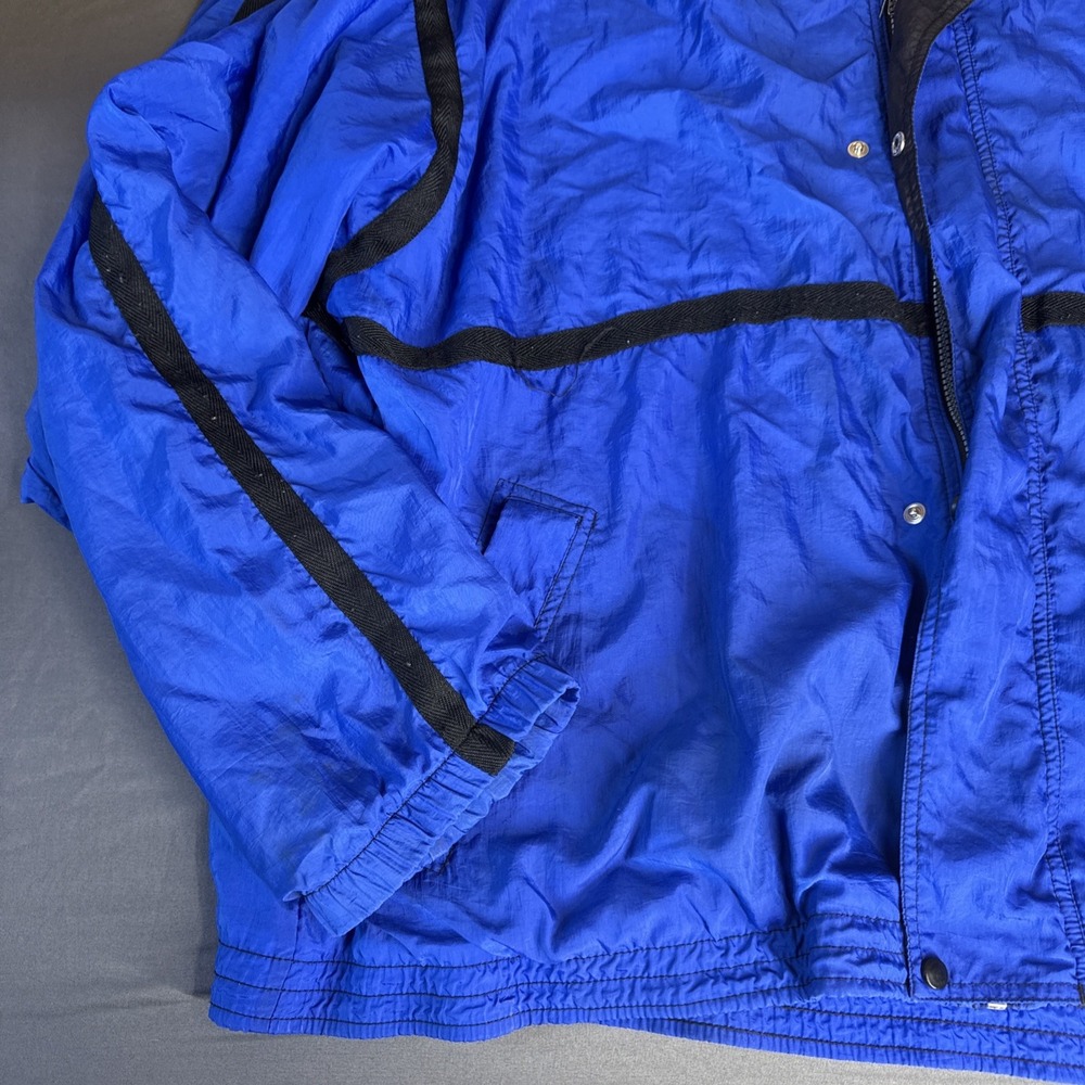 VINTAGE Nike Track Jacket Large Blue‎ Baggy Big Swoosh Windbreaker Retro 90s* - Picture 2 of 12